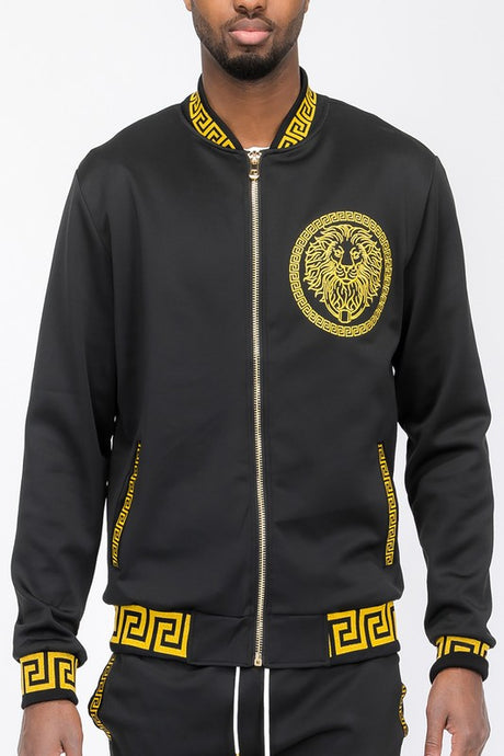 Mens Black and Gold Detail Track Suit