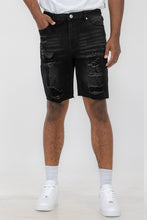 Load image into Gallery viewer, Distressed Stretch Denim Shorts