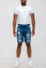 Load image into Gallery viewer, Distressed Stretch Denim Shorts