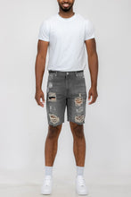 Load image into Gallery viewer, Distressed Stretch Denim Shorts