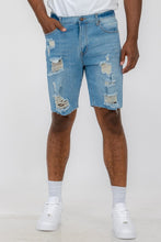 Load image into Gallery viewer, Distressed Stretch Denim Shorts