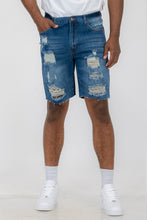 Load image into Gallery viewer, Distressed Stretch Denim Shorts