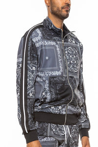 Weiv Mens Paisley Bandana Track Jacket