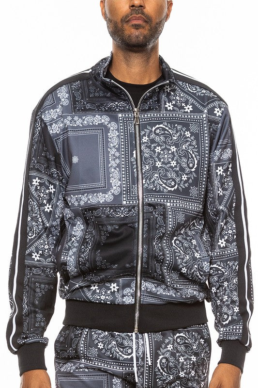 Weiv Mens Paisley Bandana Track Jacket