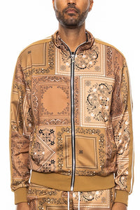 Weiv Mens Paisley Bandana Track Jacket