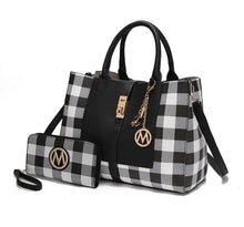 Load image into Gallery viewer, MKF Collection Yola Checkered Satchel bag by Mia k