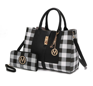 MKF Collection Yola Checkered Satchel bag by Mia k