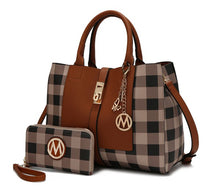 Load image into Gallery viewer, MKF Collection Yola Checkered Satchel bag by Mia k