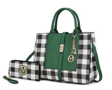 Load image into Gallery viewer, MKF Collection Yola Checkered Satchel bag by Mia k