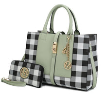 Load image into Gallery viewer, MKF Collection Yola Checkered Satchel bag by Mia k