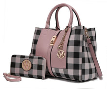 Load image into Gallery viewer, MKF Collection Yola Checkered Satchel bag by Mia k