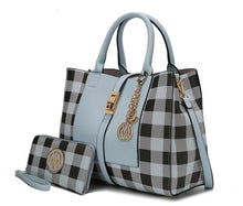 Load image into Gallery viewer, MKF Collection Yola Checkered Satchel bag by Mia k