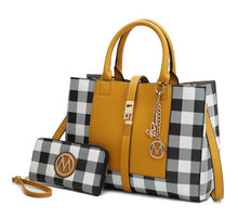 Load image into Gallery viewer, MKF Collection Yola Checkered Satchel bag by Mia k