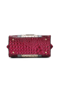 MKF Ember Faux Crocodile-Embossed Satchel by Mia K