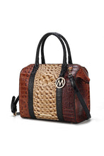 Load image into Gallery viewer, MKF Ember Faux Crocodile-Embossed Satchel by Mia K