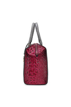 Load image into Gallery viewer, MKF Ember Faux Crocodile-Embossed Satchel by Mia K