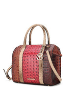 Load image into Gallery viewer, MKF Ember Faux Crocodile-Embossed Satchel by Mia K